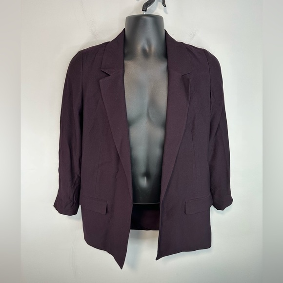 AllSaints Aleida Blazer Coat Plum Purple Size US 6 Open Front